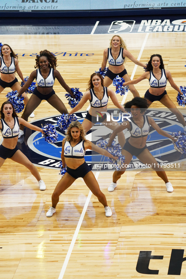 Texas Legends cheerleaders perform during the match between the Texas Legends and Memphis Hustle during the NBA G League regular season at C...