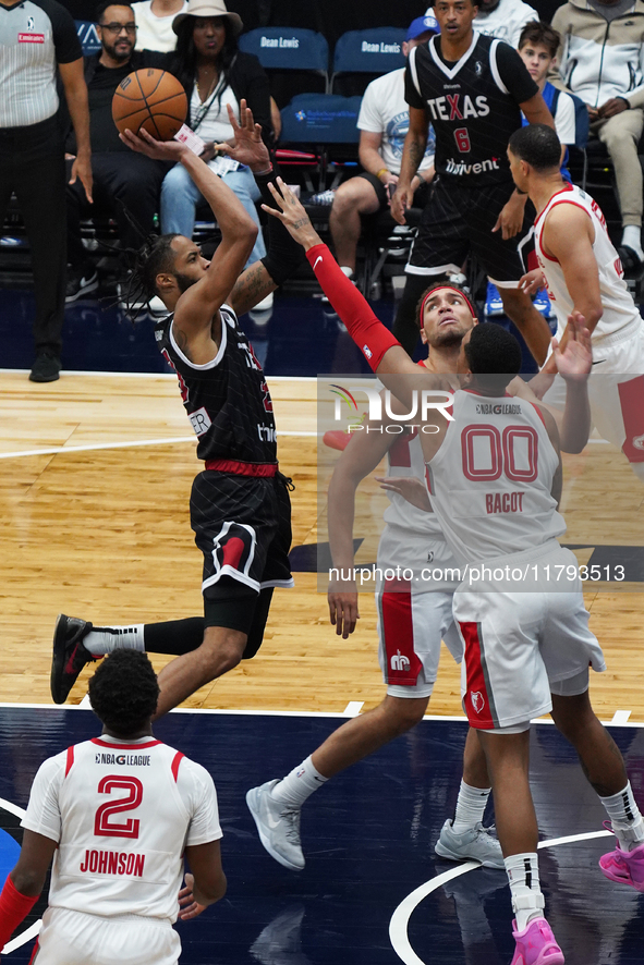 Phil Wheeler, #23 of the Texas Legends, drives to the basket against the Memphis Hustle during the NBA G League regular season match at Come...