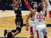 Phil Wheeler, #23 of the Texas Legends, drives to the basket against the Memphis Hustle during the NBA G League regular season match at Come...