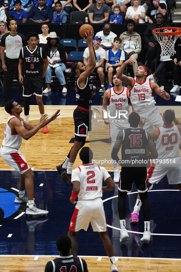 Phil Wheeler, #23 of the Texas Legends, drives to the basket against the Memphis Hustle during the NBA G League regular season match at Come...