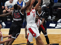 Race Thompson #15 of Memphis Hustle rebounds against Texas Legends during the NBA G League regular season match at Comerica Center in Frisco...