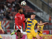 In Ta' Qali, Malta, on November 19, 2024, Paul Mbong of Malta is in action during the UEFA Nations League, League D, Group D2 soccer match b...