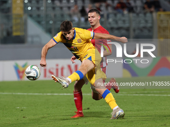 Albert Rosas of Andorra shoots at goal during the UEFA Nations League, League D, Group D2 soccer match between Malta and Andorra at the Nati...