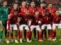 In Ta' Qali, Malta, on November 19, 2024, Malta's national soccer team players gather for a team photo before the UEFA Nations League, Leagu...