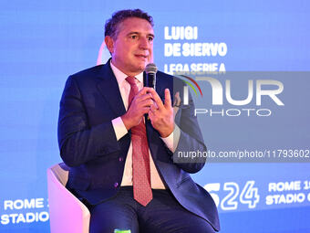 Luigi De Siervo of Lega Serie A attends the Social Football Summit 2024 at the Olympic Stadium in Rome, Italy, on November 19, 2024. (