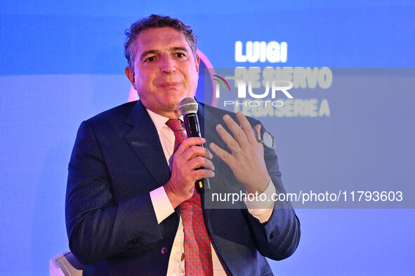 Luigi De Siervo of Lega Serie A attends the Social Football Summit 2024 at the Olympic Stadium in Rome, Italy, on November 19, 2024. 