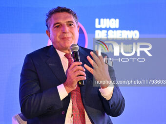 Luigi De Siervo of Lega Serie A attends the Social Football Summit 2024 at the Olympic Stadium in Rome, Italy, on November 19, 2024. (