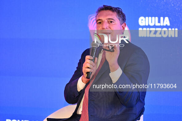 Luigi De Siervo of Lega Serie A attends the Social Football Summit 2024 at the Olympic Stadium in Rome, Italy, on November 19, 2024. 