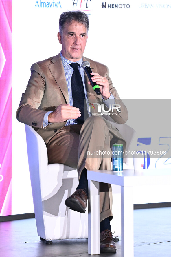 Michele Uva of UEFA attends the Social Football Summit 2024 at the Olympic Stadium in Rome, Italy, on November 19, 2024. 