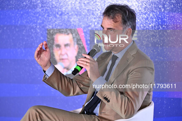 Michele Uva of UEFA attends the Social Football Summit 2024 at the Olympic Stadium in Rome, Italy, on November 19, 2024. 