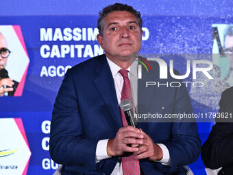 Luigi De Siervo of Lega Serie A attends the Social Football Summit 2024 at the Olympic Stadium in Rome, Italy, on November 19, 2024. (