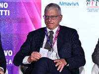 Antonio Amati of ALMAVIVA participates in the Social Football Summit 2024 at the Olympic Stadium in Rome, Italy, on November 19, 2024. (