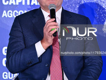 Luigi De Siervo of Lega Serie A attends the Social Football Summit 2024 at the Olympic Stadium in Rome, Italy, on November 19, 2024. (