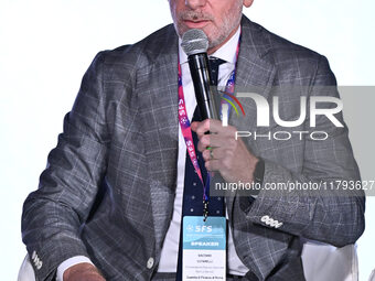 Gaetano Cutarelli of GUARDIA DI FINANZA participates in the Social Football Summit 2024 at the Olympic Stadium in Rome, Italy, on November 1...