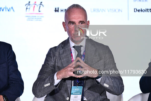 Gaetano Cutarelli of GUARDIA DI FINANZA participates in the Social Football Summit 2024 at the Olympic Stadium in Rome, Italy, on November 1...