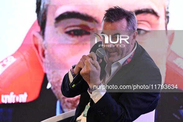 Javier DONA GRANDSTAND JD participates in the Social Football Summit 2024 at the Olympic Stadium in Rome, Italy, on November 19, 2024. 