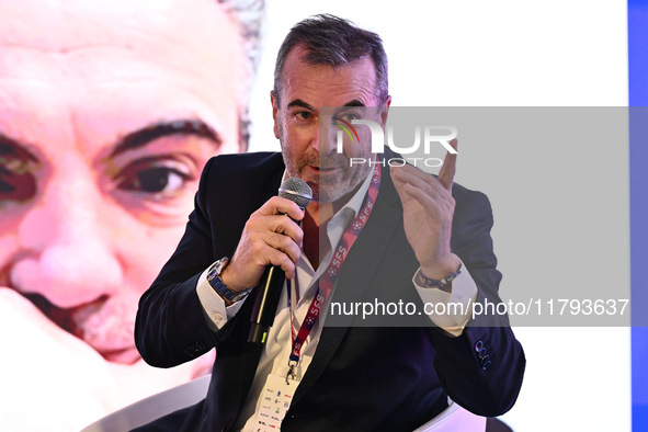 Javier DONA GRANDSTAND JD participates in the Social Football Summit 2024 at the Olympic Stadium in Rome, Italy, on November 19, 2024. 