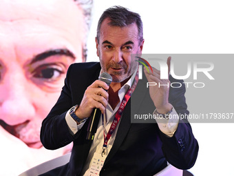 Javier DONA GRANDSTAND JD participates in the Social Football Summit 2024 at the Olympic Stadium in Rome, Italy, on November 19, 2024. (