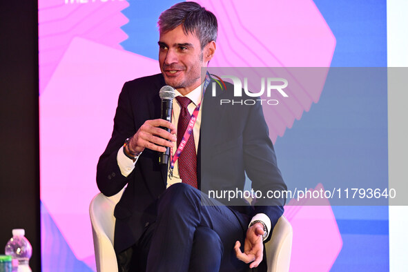 Rolando Favella of Udinese Calcio participates in the Social Football Summit 2024 at the Olympic Stadium in Rome, Italy, on November 19, 202...