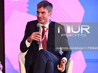 Rolando Favella of Udinese Calcio participates in the Social Football Summit 2024 at the Olympic Stadium in Rome, Italy, on November 19, 202...