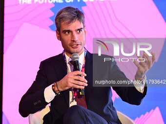 Rolando Favella of Udinese Calcio participates in the Social Football Summit 2024 at the Olympic Stadium in Rome, Italy, on November 19, 202...