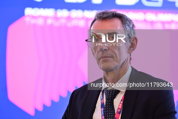 Stefano Deantoni from INFRONT attends the Social Football Summit 2024 at the Olympic Stadium in Rome, Italy, on November 19, 2024. 