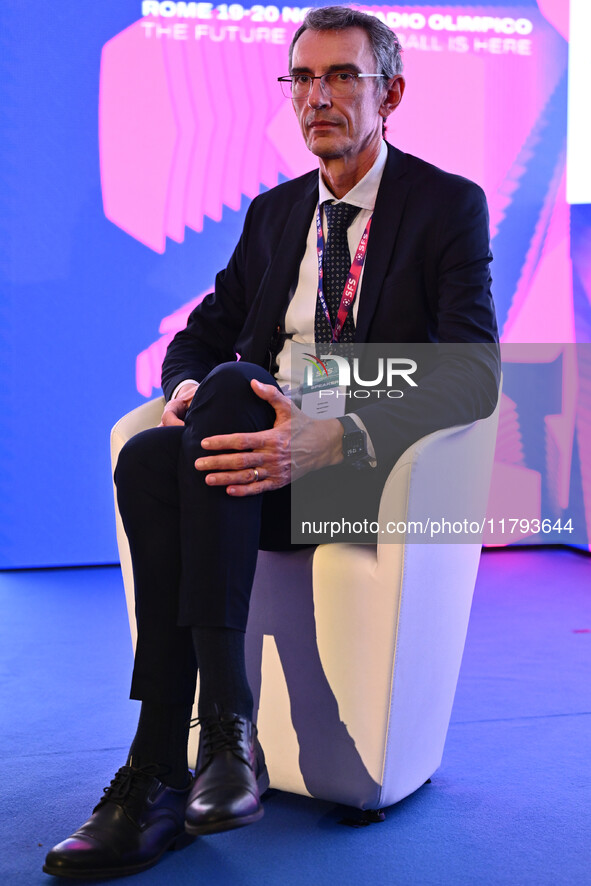 Stefano Deantoni from INFRONT attends the Social Football Summit 2024 at the Olympic Stadium in Rome, Italy, on November 19, 2024. 