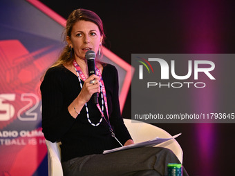 Maddalena Cannarsa participates in POPULUS during the Social Football Summit 2024 at the Olympic Stadium in Rome, Italy, on November 19, 202...