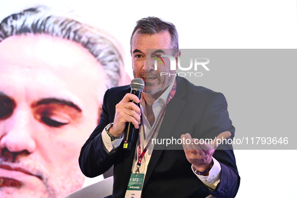 Javier DONA GRANDSTAND JD participates in the Social Football Summit 2024 at the Olympic Stadium in Rome, Italy, on November 19, 2024. 