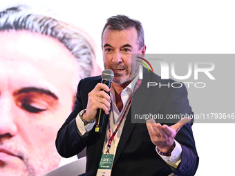 Javier DONA GRANDSTAND JD participates in the Social Football Summit 2024 at the Olympic Stadium in Rome, Italy, on November 19, 2024. (