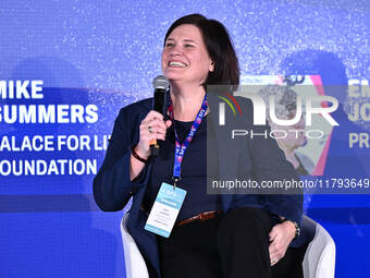 Emma Joussement participates in the Premier League during the Social Football Summit 2024 at the Olympic Stadium in Rome, Italy, on November...