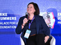 Emma Joussement participates in the Premier League during the Social Football Summit 2024 at the Olympic Stadium in Rome, Italy, on November...