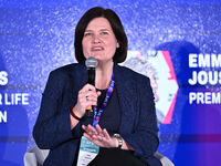 Emma Joussement participates in the Premier League during the Social Football Summit 2024 at the Olympic Stadium in Rome, Italy, on November...