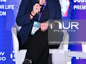 Emma Joussement participates in the Premier League during the Social Football Summit 2024 at the Olympic Stadium in Rome, Italy, on November...