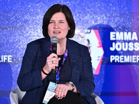 Emma Joussement participates in the Premier League during the Social Football Summit 2024 at the Olympic Stadium in Rome, Italy, on November...