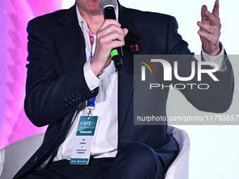 Mike Summers represents the PALACE FOR LIFE FOUNDATION during the Social Football Summit 2024 at the Olympic Stadium in Rome, Italy, on Nove...