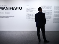 The opening of 'Manifesto' exhibition by Julian Rosefeldt in the Centre Of Contemporary Art in Torun, Poland on November 17, 2024. The exhib...