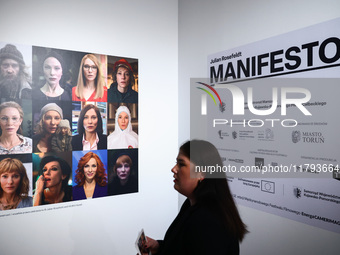 The opening of 'Manifesto' exhibition by Julian Rosefeldt in the Centre Of Contemporary Art in Torun, Poland on November 17, 2024. The exhib...