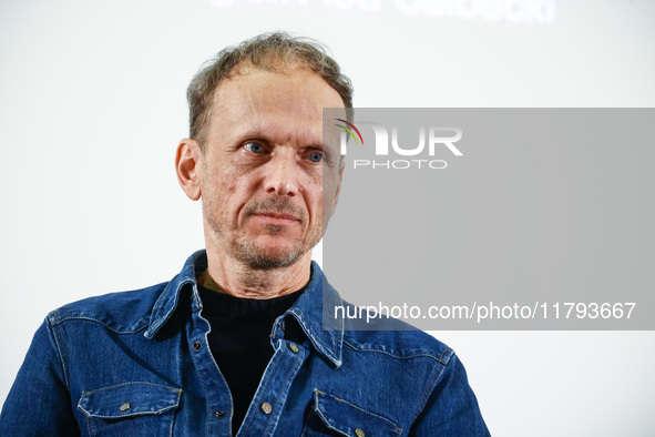 Director Julian Rosefeldt attends a press conference ahead the opening of his 'Manifesto' exhibition in the Centre Of Contemporary Art in To...