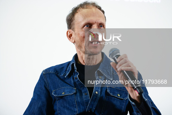 Director Julian Rosefeldt attends a press conference ahead the opening of his 'Manifesto' exhibition in the Centre Of Contemporary Art in To...