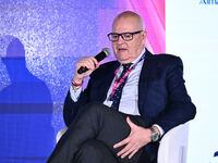 Giovanni Gardini of PALERMO FC participates in the Social Football Summit 2024 at the Olympic Stadium in Rome, Italy, on November 19, 2024....