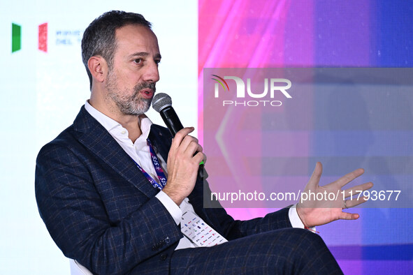 Luca Marchetti SKY attends the Social Football Summit 2024 at the Olympic Stadium in Rome, Italy, on November 19, 2024. 