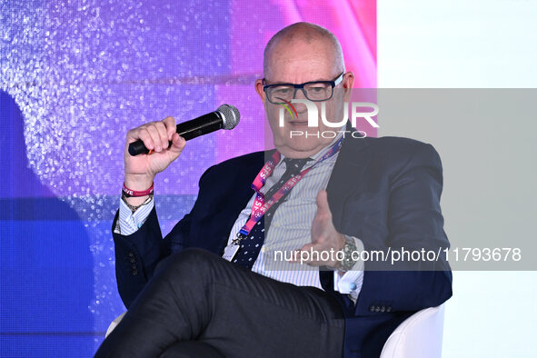 Giovanni Gardini of PALERMO FC participates in the Social Football Summit 2024 at the Olympic Stadium in Rome, Italy, on November 19, 2024. 