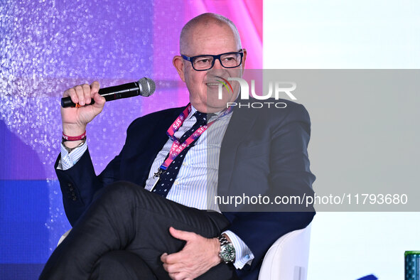 Giovanni Gardini of PALERMO FC participates in the Social Football Summit 2024 at the Olympic Stadium in Rome, Italy, on November 19, 2024. 