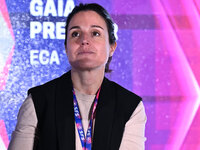 Anna Sagarra of Real Betis Balompie participates in the Social Football Summit 2024 at the Olympic Stadium in Rome, Italy, on November 19, 2...