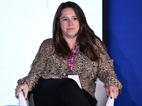 Sara Batters of London City Lioness participates in the Social Football Summit 2024 at the Olympic Stadium in Rome, Italy, on November 19, 2...