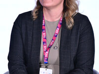 Jenny Morris attends the City Football Leadership Institute during the Social Football Summit 2024 at the Olympic Stadium in Rome, Italy, on...