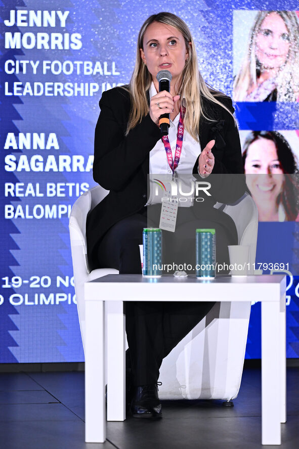 Gaia Pretner ECA attends the Social Football Summit 2024 at the Olympic Stadium in Rome, Italy, on November 19, 2024. 