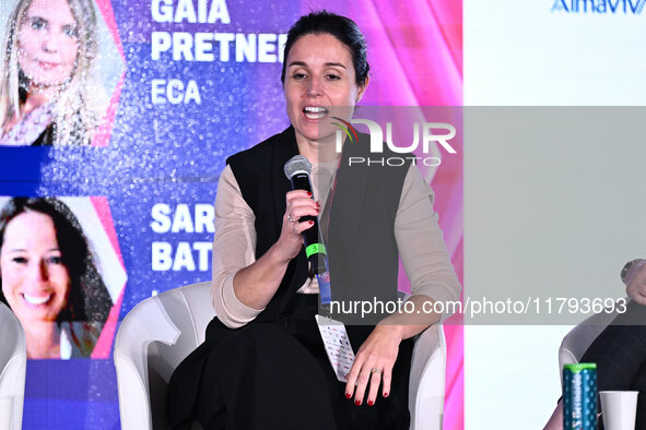 Anna Sagarra of Real Betis Balompie participates in the Social Football Summit 2024 at the Olympic Stadium in Rome, Italy, on November 19, 2...