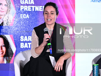 Anna Sagarra of Real Betis Balompie participates in the Social Football Summit 2024 at the Olympic Stadium in Rome, Italy, on November 19, 2...